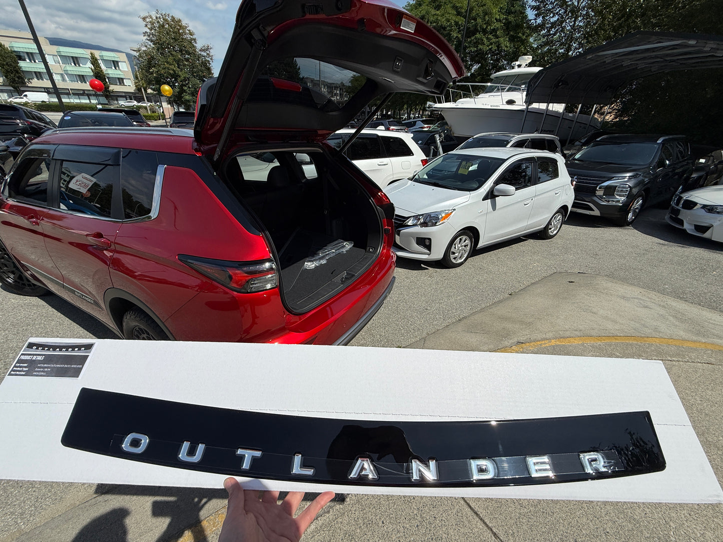 Outlander bumper protector plate with lettering